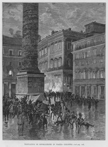 Tentativa de Revolução na Piazza Colonna (gravura) de Edouardo Matania