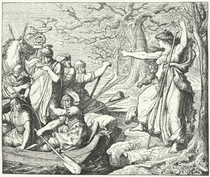 O general romano Nero Cláudio Druso no rio Elba, 9 aC