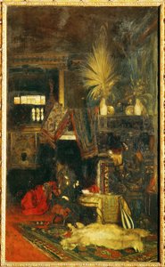 O pintor Hans Makart no seu estúdio ... (pintura sobre tela)