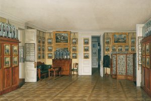 Interiores do Palácio de inverno. A Sala de Manobrista do Imperador Alexandre II, 1874 de Eduard Hau