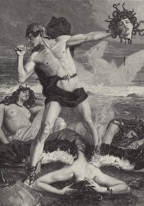 Perseu ataca a cabeça da Medusa de Eduard Kaempffer