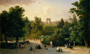 Vista dos Jardins de Karlsaue para a Friedrichsplatz de Eduard Stiegel