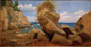 Paisagem costeira perto de Sorrento de Eduard Wilhelm Pose