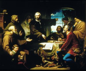 Cristóvão Colombo no convento de La Rábida de Eduardo Cano
