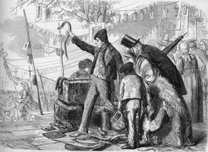 Neapolitan Metier: A marcha da enguia em Nápoles, em 1864. De um esboço de eduardo Dalbono.