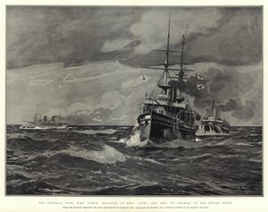 The Imperial Tour, HMS Ophir, escoltado por HMS Juno e HMS St George, no Oceano Índico de Eduardo de Martino