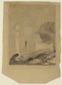 Um Barco Amarrado a um Cais de Edvard Munch