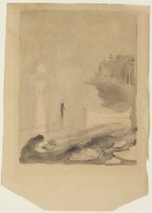 Um barco amarrado a um píer, 1892 de Edvard Munch