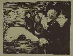 No leito de morte. 1896 de Edvard Munch
