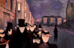 Noite em Karl Johan, 1892 de Edvard Munch