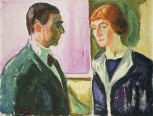 Farewell (Retrato duplo de Hugo e Kathe Perls); Adeus (retrato duplo de Hugo e Kathe Perls), c.1912 (óleo sobre tela) de Edvard Munch