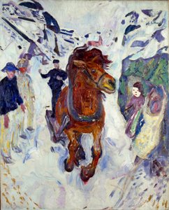 Horse Gallop Painting by Edvard Munch (1863-1944) 1910-1912 Dim. 148x119,5 cm Oslo, Museu Municipal de Colecções de Arte Munch (Musee Munch) de Edvard Munch