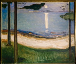 Moonshine (óleo sobre tela) de Edvard Munch