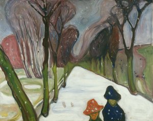 Neve nova na avenida de Edvard Munch