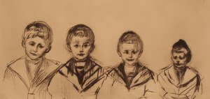 Retrato dos quatro meninos tília. 1902 de Edvard Munch