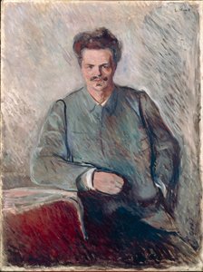 Retrato de Johan August Strindberg (óleo sobre tela) de Edvard Munch