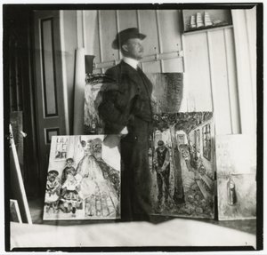 Auto-retrato em 53 Am Strom em Warnemünde de Edvard Munch