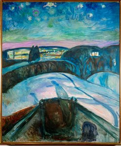 Noite estrelada (óleo sobre tela) de Edvard Munch