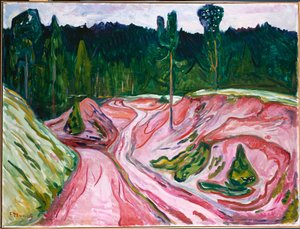 A Floresta da Turíngia, c.1904 (óleo sobre tela) de Edvard Munch