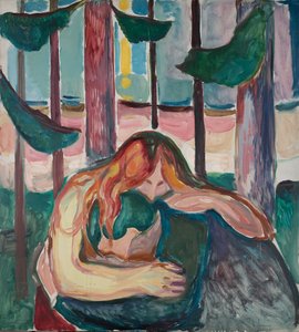 O vampiro na floresta de Edvard Munch