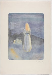 Mulher jovem na praia de Edvard Munch