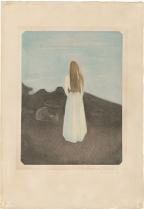 Mulher jovem na praia de Edvard Munch