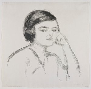 Jovem com a mão na bochecha de Edvard Munch