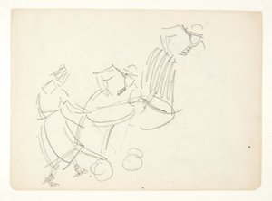 Estudo de figura para a imagem Langelinie de Edvard Weie