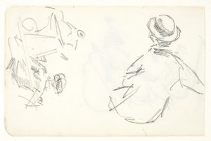 Estudos de figuras para a imagem Langelinie de Edvard Weie