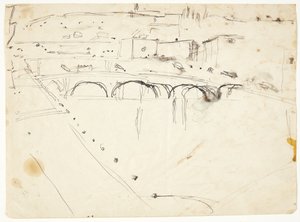 Vista de uma janela no Lungarno sobre o rio em direção a Santo Spirito e as colinas de San Miniato, Florença de Edvard Weie