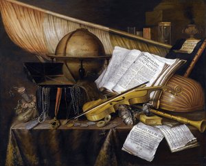 Vanitas Still Life - Peinture par Edwaert Collier (1642-1708) de Edwaert Colyer or Collier