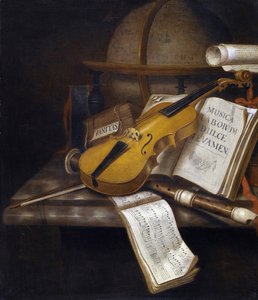 Vanitas Still Life - Peinture par Edwaert Collier (1642-1708), - Óleo sobre tela, 71,6x60,6 - Colecção Privada de Edwaert Colyer or Collier