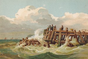 Entrada no Humber, pescadores à espreita (litografia a cores)