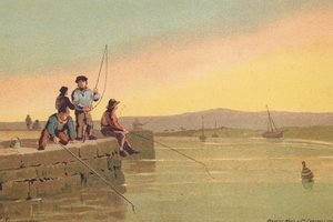 O cais de Berwick (litografia a cores)