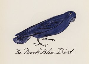 Edward Lear, The Bird Book: The Dark Blue Bird (lito colorido)
