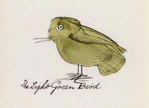 Edward Lear, The Bird Book: The Light Green Bird (lito colorido)