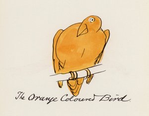 Edward Lear, The Bird Book: The Orange Colored Bird (lito colorido)