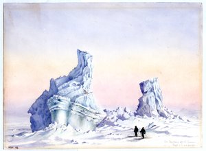 Um Iceberg ao largo do Cabo Evans, 1 a 11 de setembro de 1911 (wc no papel)