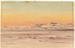 Cena costeira antártica, 1901-04 (wc no papel) de Edward Adrian Wilson