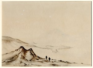 Monte Erebus de Hut Point, 1901-04 (wc no papel) de Edward Adrian Wilson