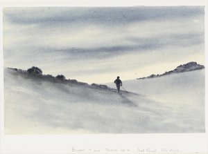 Pôr do sol, 19:00, 30 de março, Hut Point, Pista de esqui, 1911 de Edward Adrian Wilson