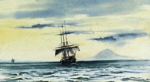 A última visão do Mount Discovery: SS. "Manhã" e "Terra Nova" após a "Descoberta" do Estreito de McMurdo, 19 de fevereiro de 2004 Meia-noite de 1904