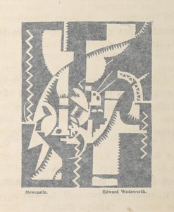 Newcastle por Edward Wadsworth de BLAST no. 1, a revista vorticista