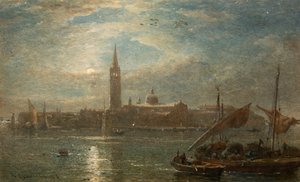 São Jorge ao luar, Veneza (aguarela) de Edward Angelo Goodall