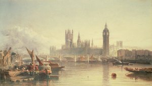 As Casas do Parlamento e Westminster Bridge de Edward Angelo Goodall
