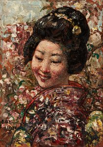 Garota Japonesa (óleo no painel)
