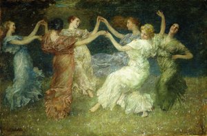 Os Bailarinos (óleo sobre tela) de Edward August Bell