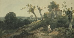 Paisagem com uma casa de campo de Edward Bird
