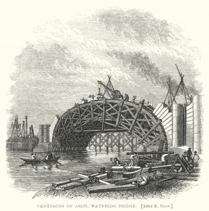 Centralização do Arco, Ponte Waterloo (gravura) de Edward Blore
