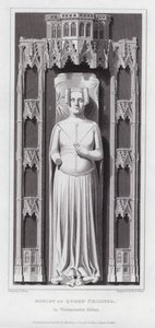 Efígie da Rainha Philippa, na Abadia de Westminster (gravura) de Edward Blore